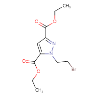 Chemical structure of 3,5-diethyl 1-(2-bromoethyl)-1H-pyrazole-3,5-dicarboxylate - CSSB00000735180