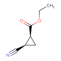 Chemical structure of ethyl (1S,2R)-2-cyanocyclopropane-1-carboxylate - CSSB03439514172