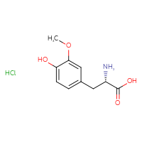 Chemical structure of (2S)-2-amino-3-(4-hydroxy-3-methoxyphenyl)propanoic acid hydrochloride - CSSB00025776676