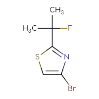 Chemical structure of 4-bromo-2-(2-fluoropropan-2-yl)-1,3-thiazole - CSSB00021436067