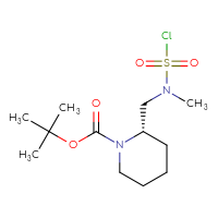 Chemical structure of tert-butyl (2S)-2-{[(chlorosulfonyl)(methyl)amino]methyl}piperidine-1-carboxylate - CSSB02516952905