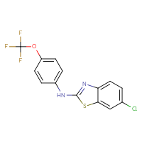 Chemical structure of 6-chloro-N-[4-(trifluoromethoxy)phenyl]-1,3-benzothiazol-2-amine - CSSB00020652132