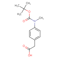 Chemical structure of 2-(4-{[(tert-butoxy)carbonyl](methyl)amino}phenyl)acetic acid - CSSB00010187150