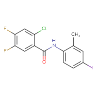 Chemical structure of 2-chloro-4,5-difluoro-N-(4-iodo-2-methylphenyl)benzamide - CSSB00107042990