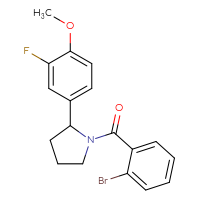Chemical structure of 1-(2-bromobenzoyl)-2-(3-fluoro-4-methoxyphenyl)pyrrolidine - CSSB00232153320