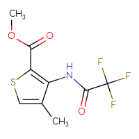 Chemical structure of methyl 4-methyl-3-(2,2,2-trifluoroacetamido)thiophene-2-carboxylate - CSSB00013766585