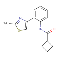 Chemical structure of N-[2-(2-methyl-1,3-thiazol-4-yl)phenyl]cyclobutanecarboxamide - CSSB00049055434