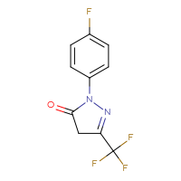 Chemical structure of 1-(4-fluorophenyl)-3-(trifluoromethyl)-4,5-dihydro-1H-pyrazol-5-one - CSSB00000665410