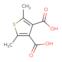 Chemical structure of dimethylthiophene-3,4-dicarboxylic acid - CSSB00010425559