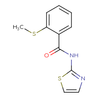 Chemical structure of 2-(methylsulfanyl)-N-(1,3-thiazol-2-yl)benzamide - CSSB00000001784