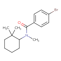 Chemical structure of 4-bromo-N-(2,2-dimethylcyclohexyl)-N-methylbenzamide - CSSB01649367387