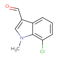 Chemical structure of 7-chloro-1-methyl-1H-indole-3-carbaldehyde - CSSB00009884917