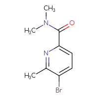 Chemical structure of 5-bromo-N,N,6-trimethylpyridine-2-carboxamide - CSSB01072510852