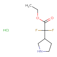 Chemical structure of ethyl 2,2-difluoro-2-(pyrrolidin-3-yl)acetate hydrochloride - CSSB00160571941