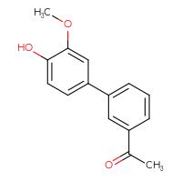 Chemical structure of 1-{4'-hydroxy-3'-methoxy-[1,1'-biphenyl]-3-yl}ethan-1-one - CSSB00150704499