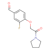 Chemical structure of 3-fluoro-4-[2-oxo-2-(pyrrolidin-1-yl)ethoxy]benzaldehyde - CSSB00004091981