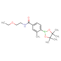 Chemical structure of N-(2-ethoxyethyl)-3-methyl-4-(4,4,5,5-tetramethyl-1,3,2-dioxaborolan-2-yl)benzamide - CSSB02526777720