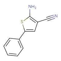 Chemical structure of 2-amino-5-phenylthiophene-3-carbonitrile - CSSB00000741999