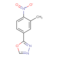 Chemical structure of 2-(3-methyl-4-nitrophenyl)-1,3,4-oxadiazole - CSSB00000045110