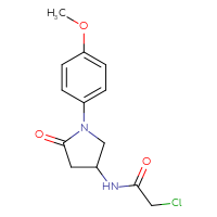 Chemical structure of 2-chloro-N-[1-(4-methoxyphenyl)-5-oxopyrrolidin-3-yl]acetamide - CSSB21332068616