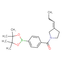 Chemical structure of 3-propylidene-1-[4-(4,4,5,5-tetramethyl-1,3,2-dioxaborolan-2-yl)benzoyl]pyrrolidine - CSSB02533284455