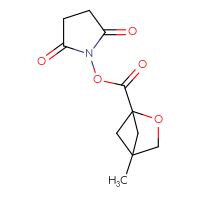 Chemical structure of 2,5-dioxopyrrolidin-1-yl 4-methyl-2-oxabicyclo[2.1.1]hexane-1-carboxylate - CSSB02168433579