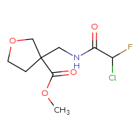 Chemical structure of methyl 3-[(2-chloro-2-fluoroacetamido)methyl]oxolane-3-carboxylate - CSSB21332122956