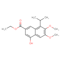 Chemical structure of ethyl 4-hydroxy-6,7-dimethoxy-8-(propan-2-yl)naphthalene-2-carboxylate - CSSB00020630866