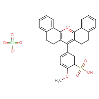 Chemical structure of 13-(4-methoxy-3-sulfophenyl)-2λ⁴-oxapentacyclo[12.8.0.0³,¹².0⁴,⁹.0¹⁷,²²]docosa-1,3(12),4,6,8,13,17,19,21-nonaen-2-ylium perchlorate - CSSB02515432665