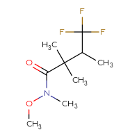 Chemical structure of 4,4,4-trifluoro-N-methoxy-N,2,2,3-tetramethylbutanamide - CSSB20639607323