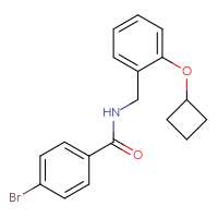 Chemical structure of 4-bromo-N-[(2-cyclobutoxyphenyl)methyl]benzamide - CSSB00063158557