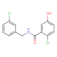 Chemical structure of 2-chloro-N-[(3-chlorophenyl)methyl]-5-hydroxybenzamide - CSSB00041772597