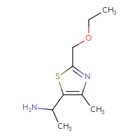 Chemical structure of 1-[2-(ethoxymethyl)-4-methyl-1,3-thiazol-5-yl]ethan-1-amine - CSSB00012323649