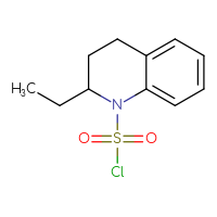 Chemical structure of 2-ethyl-1,2,3,4-tetrahydroquinoline-1-sulfonyl chloride - CSSB15008940698