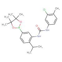 Chemical structure of 1-(3-chloro-4-methylphenyl)-3-[2-(propan-2-yl)-5-(4,4,5,5-tetramethyl-1,3,2-dioxaborolan-2-yl)phenyl]urea - CSSB21332091371