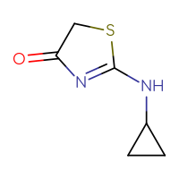 Chemical structure of 2-(cyclopropylamino)-4,5-dihydro-1,3-thiazol-4-one - CSSB00009930812