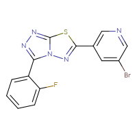 Chemical structure of 3-bromo-5-[3-(2-fluorophenyl)-[1,2,4]triazolo[3,4-b][1,3,4]thiadiazol-6-yl]pyridine - CSSB00121603941