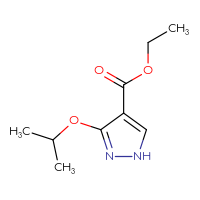 Chemical structure of ethyl 3-(propan-2-yloxy)-1H-pyrazole-4-carboxylate - CSSB00009842666