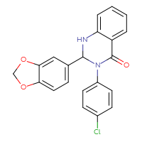 Chemical structure of 2-(2H-1,3-benzodioxol-5-yl)-3-(4-chlorophenyl)-1,2,3,4-tetrahydroquinazolin-4-one - CSSB00026571892
