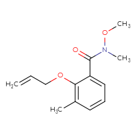 Chemical structure of N-methoxy-N,3-dimethyl-2-(prop-2-en-1-yloxy)benzamide - CSSB01395047525