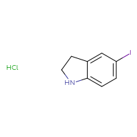 Chemical structure of 5-iodo-2,3-dihydro-1H-indole hydrochloride - CSSB00016995503