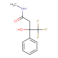 Chemical structure of 4,4,4-trifluoro-3-hydroxy-N-methyl-3-phenylbutanamide - CSSB02283618105
