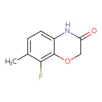 Chemical structure of 8-fluoro-7-methyl-3,4-dihydro-2H-1,4-benzoxazin-3-one - CSSB14849953975