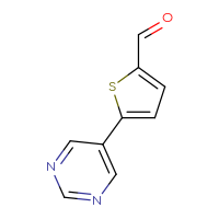 Chemical structure of 5-(pyrimidin-5-yl)thiophene-2-carbaldehyde - CSSB00011236265