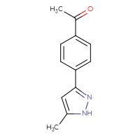 Chemical structure of 1-[4-(5-methyl-1H-pyrazol-3-yl)phenyl]ethan-1-one - CSSB02276328194