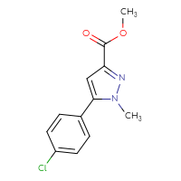 Chemical structure of methyl 5-(4-chlorophenyl)-1-methyl-1H-pyrazole-3-carboxylate - CSSB00000729420
