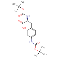 Chemical structure of (2S)-2-{[(tert-butoxy)carbonyl]amino}-3-(4-{[(tert-butoxy)carbonyl]amino}phenyl)propanoic acid - CSSB00039728549