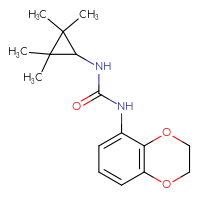 Chemical structure of 1-(2,3-dihydro-1,4-benzodioxin-5-yl)-3-(2,2,3,3-tetramethylcyclopropyl)urea - CSSB02050543174