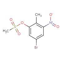Chemical structure of 5-bromo-2-methyl-3-nitrophenyl methanesulfonate - CSSB21432526440