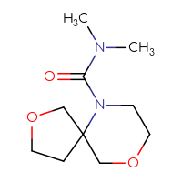 Chemical structure of N,N-dimethyl-2,9-dioxa-6-azaspiro[4.5]decane-6-carboxamide - CSSS00028261657